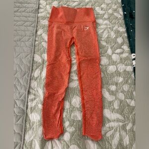 Coral gym shark leggings - pocket in back of waistband